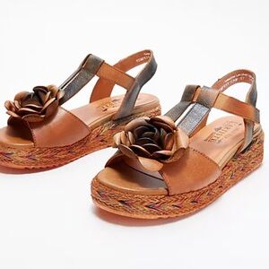 L'Artiste by Spring Step Platform Wedges Sandals Tempest Size 37 US 6.5